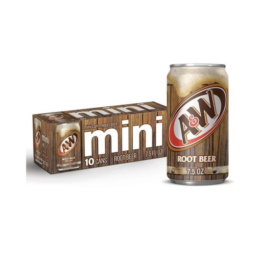 A & W Root Beer, 7.5 fl oz cans, 24 Pack