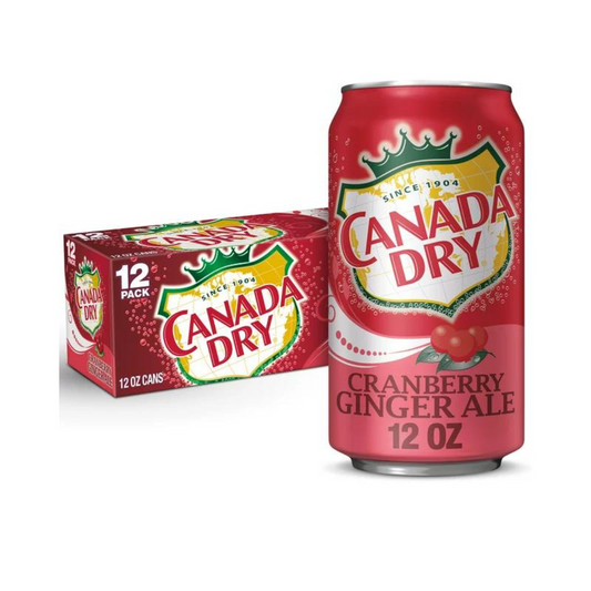 Ginger Ale, Canada Dry Cranberry, 12 fl oz cans, 2 x 12 Pack