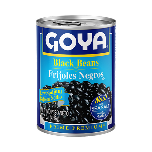 Goya Frijoles Negros Bajo Sodio, 15.5 oz cans, 24 Pack