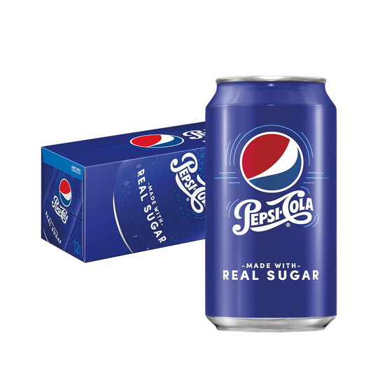 Pepsi with Real Sugar, 12 fl oz, 2 x 12 Pack