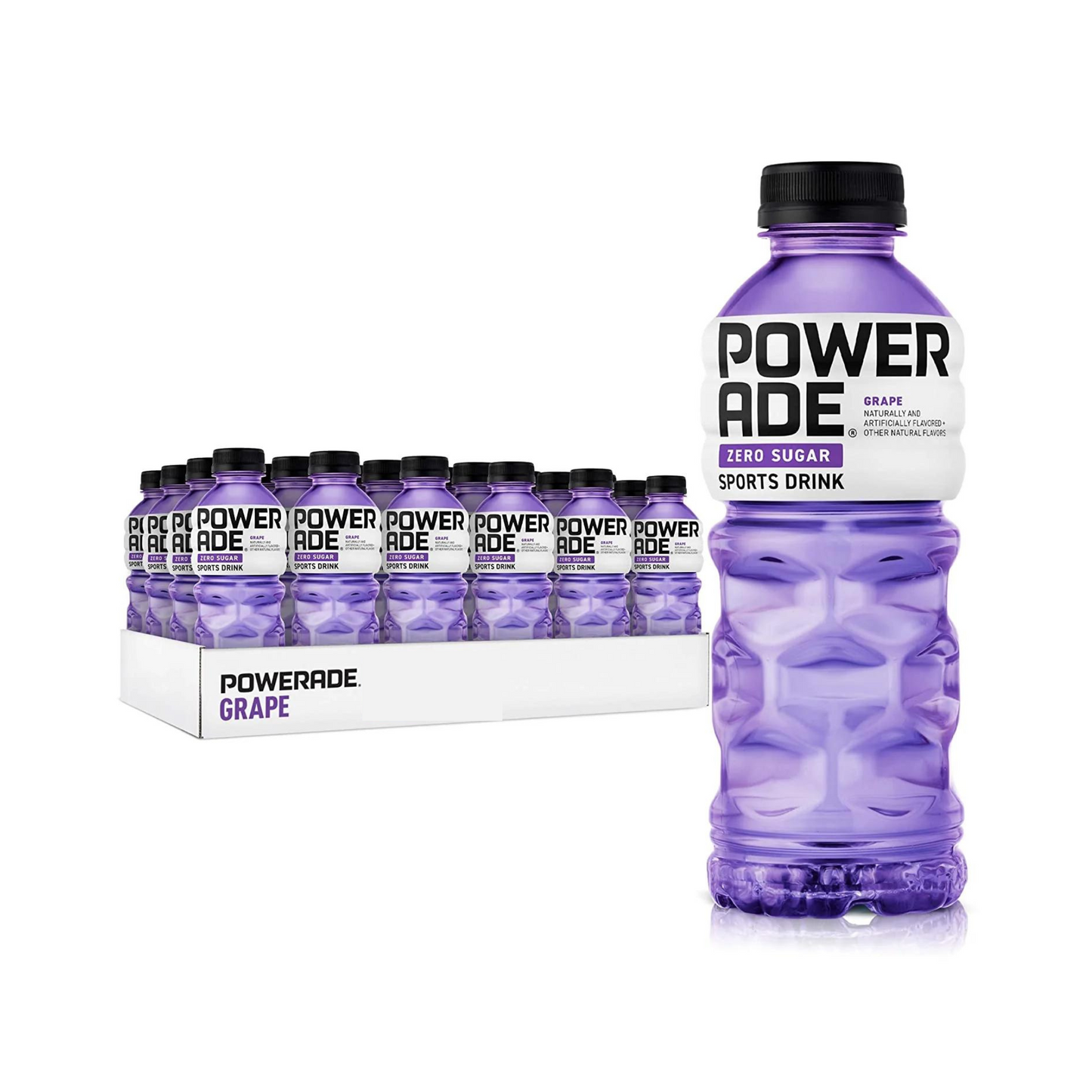 Powerade Zero Sugar Free Grape, 20 fl oz, 24 Pack