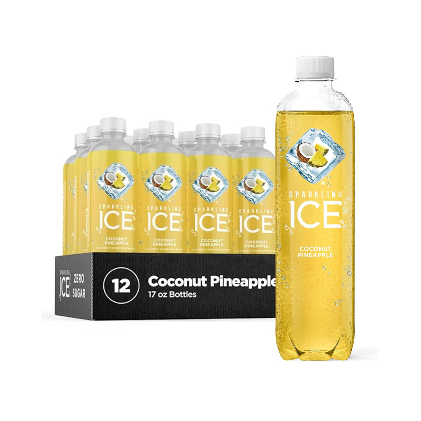 Sparkling Ice Pineapple Coconut, 17 fl oz, 12 Pack