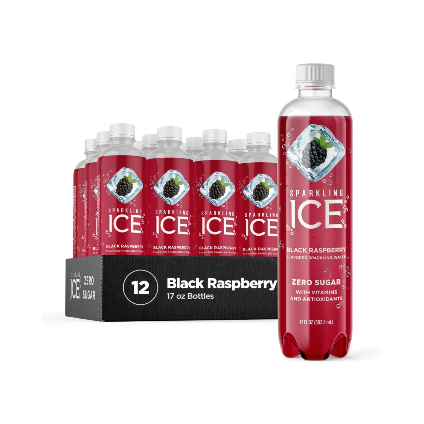 Sparkling Ice Black Raspberry, 17 fl oz, 12 Pack