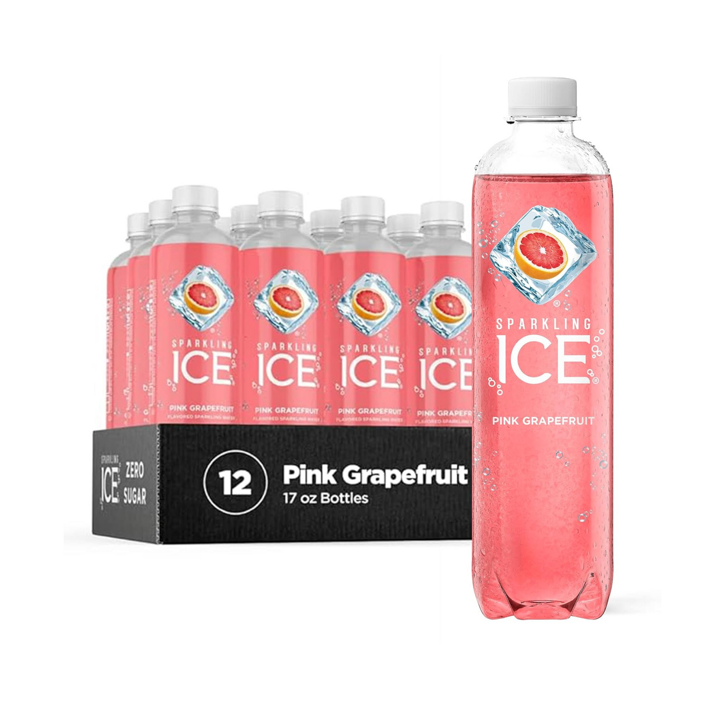 Sparkling Ice Pink Grapefruit, 17 fl oz, 12 Pack