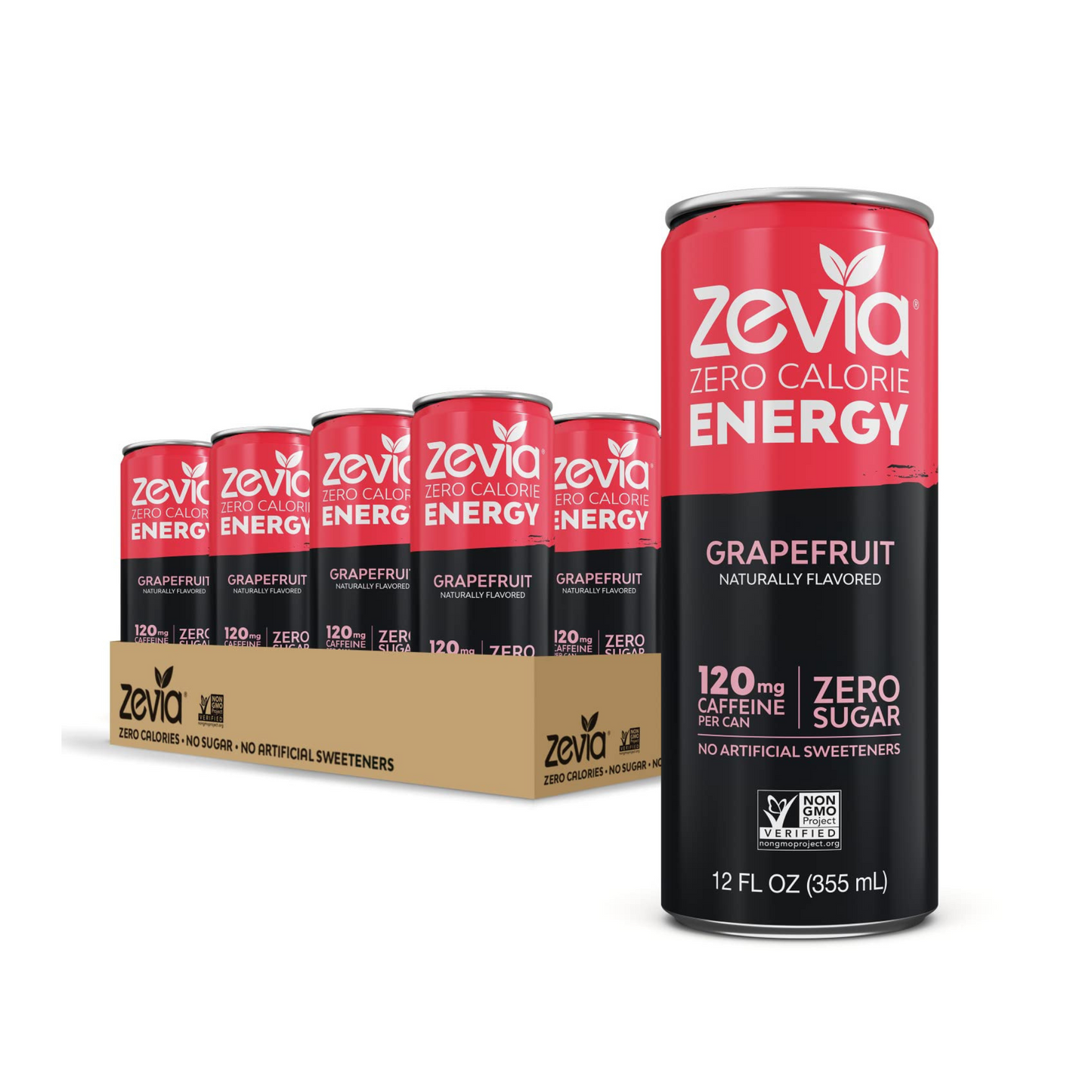 Zevia energy grapefruit, 12 fl oz, 12 pack