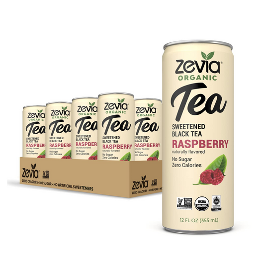 Zevia raspberry zero sugar tea, 12 fl oz, 12 pack