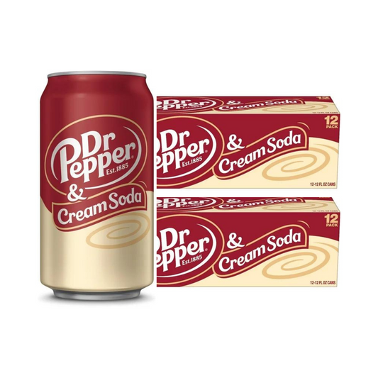 Dr Pepper Cream Soda Zero, 12 fl oz cans, 2 x 12 Pack