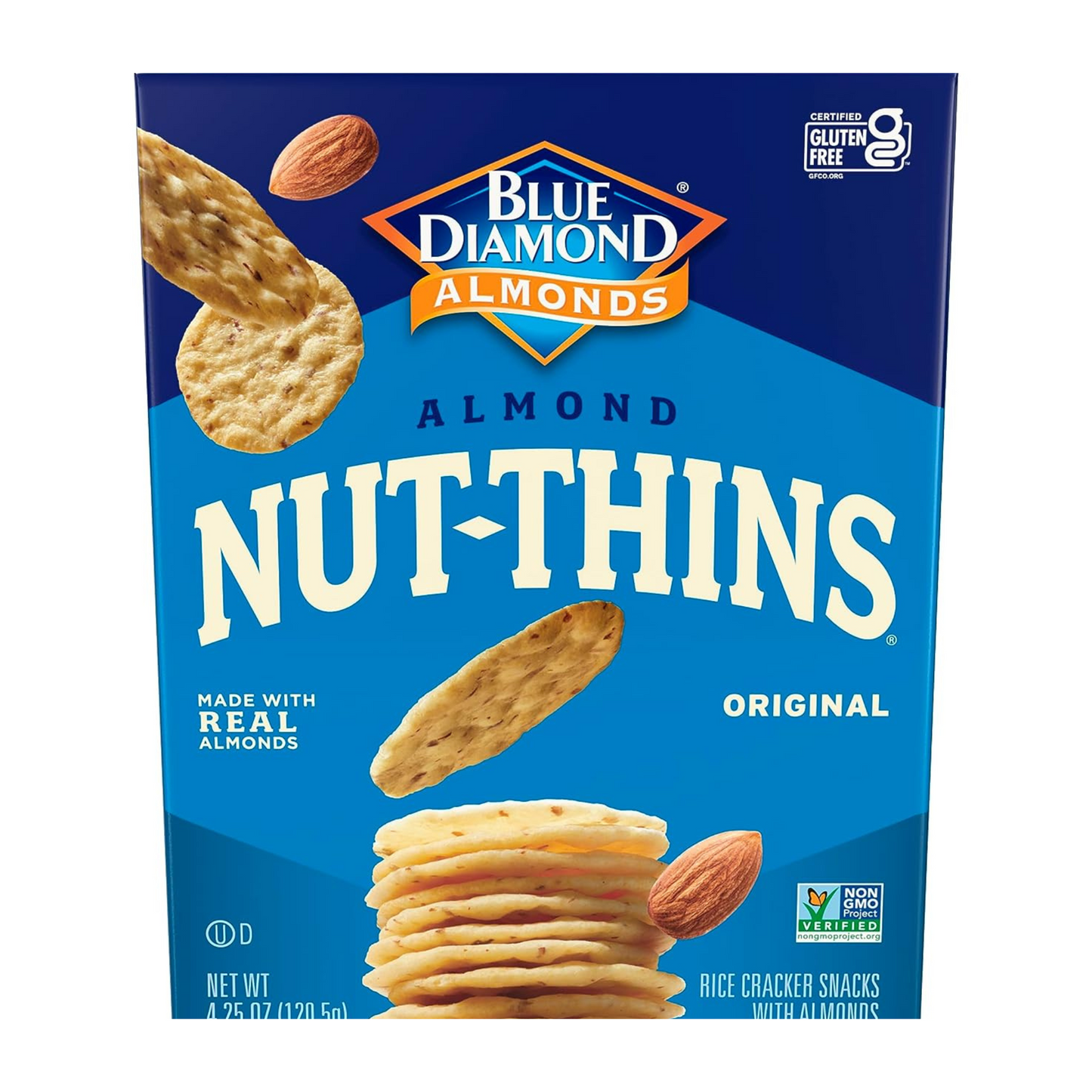 Blue Diamond Almond Nut Thins Original, 4.25 oz, 12 Pack