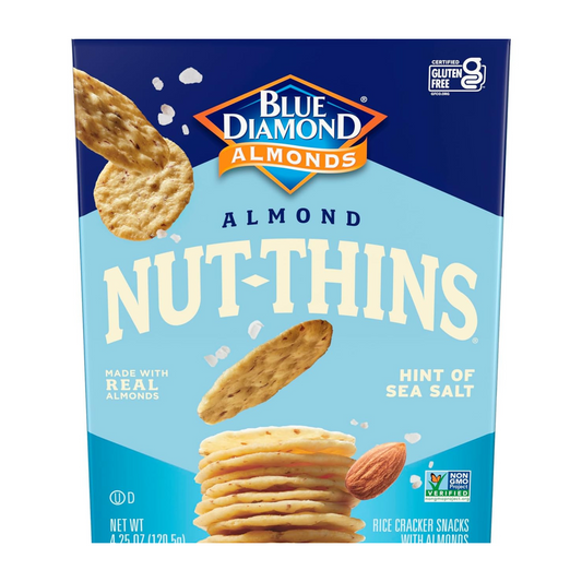 Blue Diamond Almond Nut-Thins Hint of Sea Salt, 4.25 oz, 12 Pack