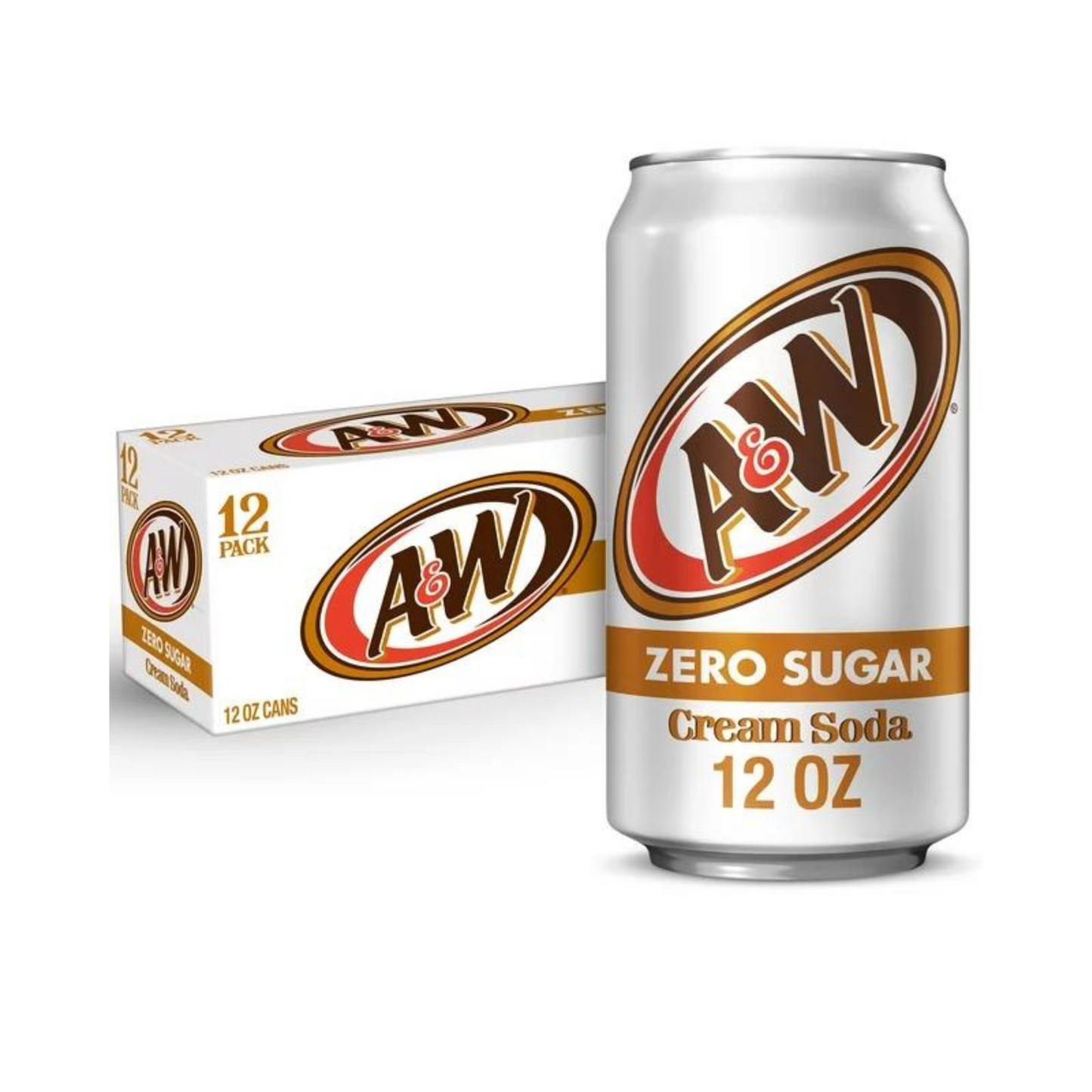 A & W Cream Soda Zero Sugar, 12 fl oz cans, 2 x 12 Pack