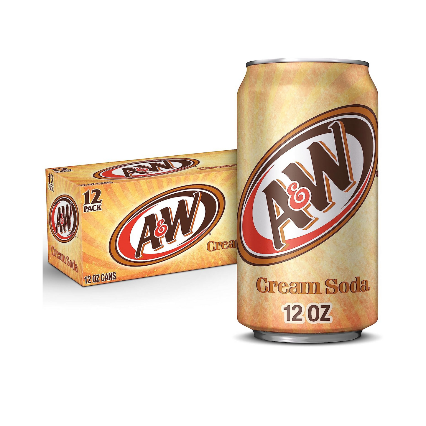 A & W Cream Soda Sparkling Vanilla, 12 fl oz cans, 2 x 12 Pack