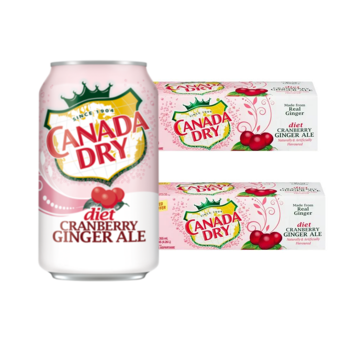 Canada Dry Diet Cranberry Ginger Ale, 12 oz cans, 2 x 12 Pack