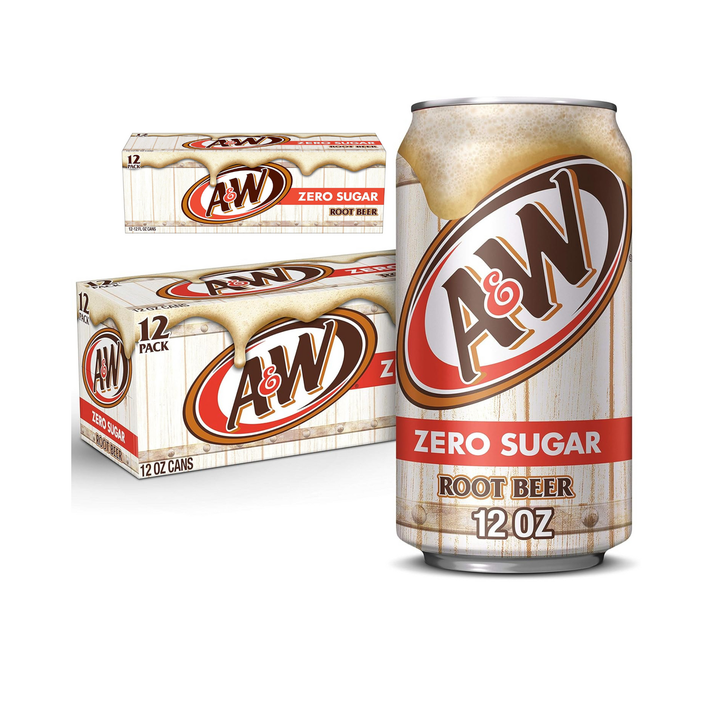 Diet A & W Root Beer, 12 fl oz cans, 2 x 12 Pack