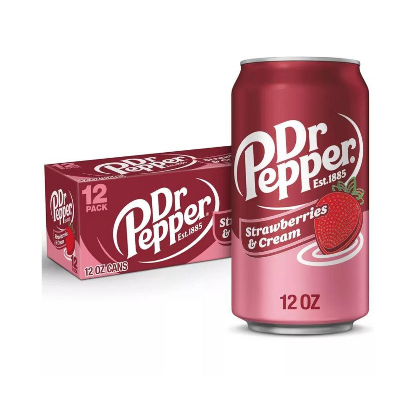 Dr. Pepper Strawberry Cream, 12 fl oz cans, 2 x 12 Pack