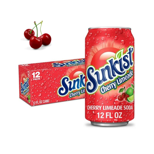 Sunkist Cherry Lemonade, 12 fl oz cans, 2 x 12 Pack