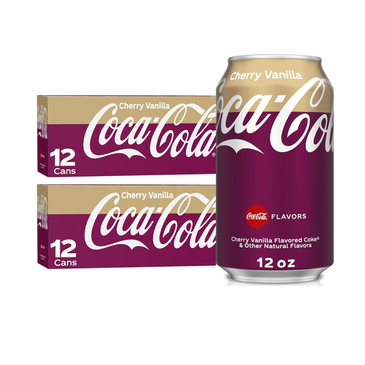 Cherry Vanilla Coke, 12 fl oz cans, 2 x 12 Pack