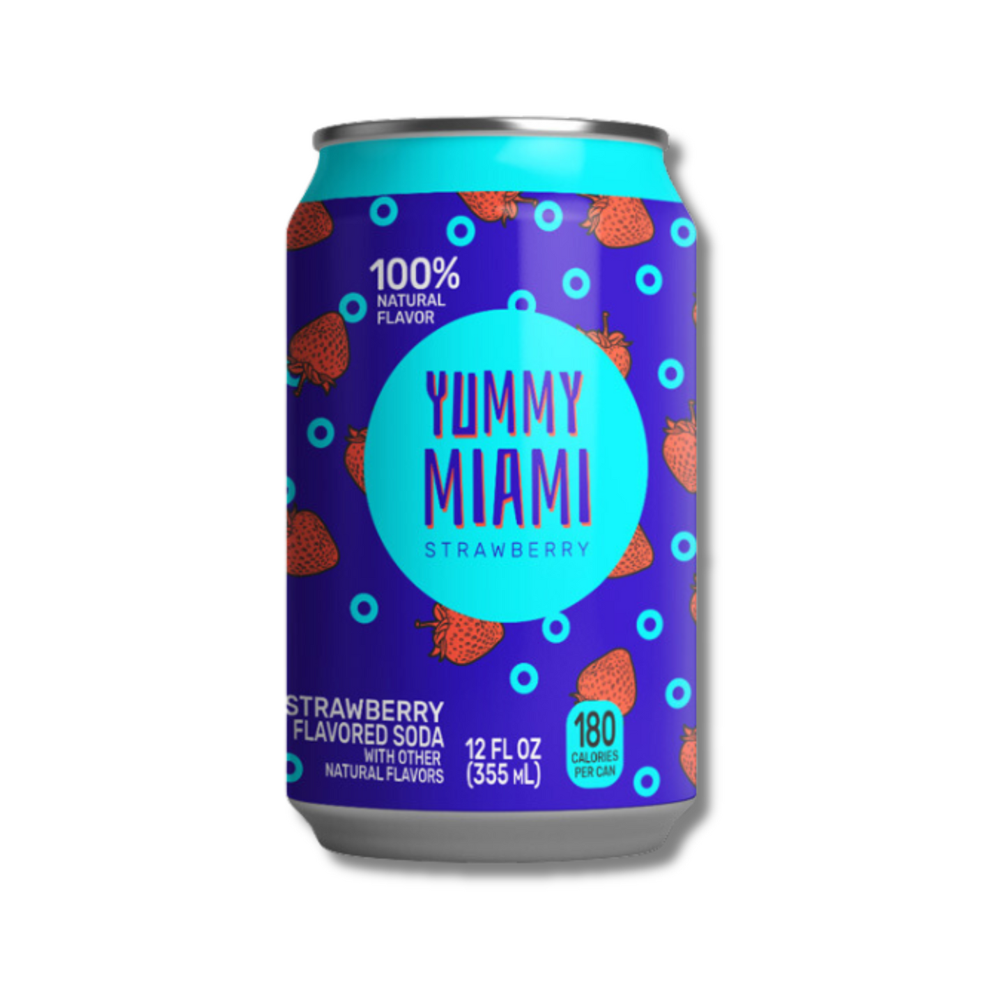 Yummy Miami Strawberry, 12 fl oz cans, 24 Pack